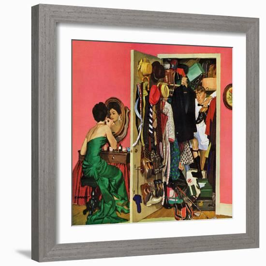 "Hunting His Tux for the Party," March 31, 1962-Richard Sargent-Framed Giclee Print