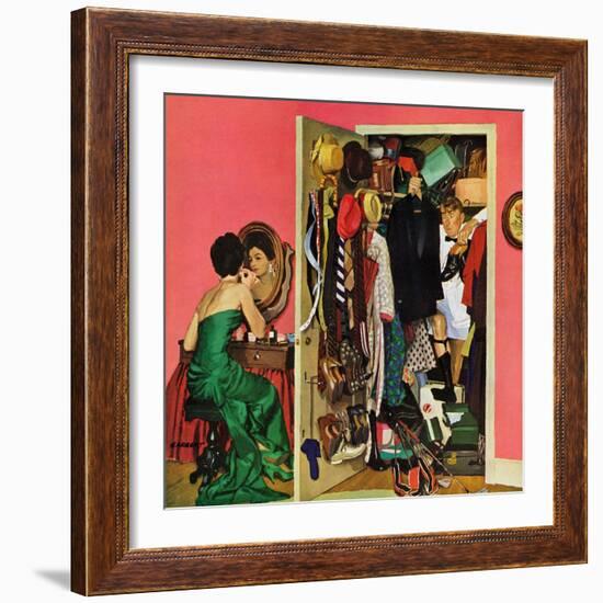 "Hunting His Tux for the Party," March 31, 1962-Richard Sargent-Framed Giclee Print