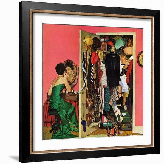 "Hunting His Tux for the Party," March 31, 1962-Richard Sargent-Framed Giclee Print