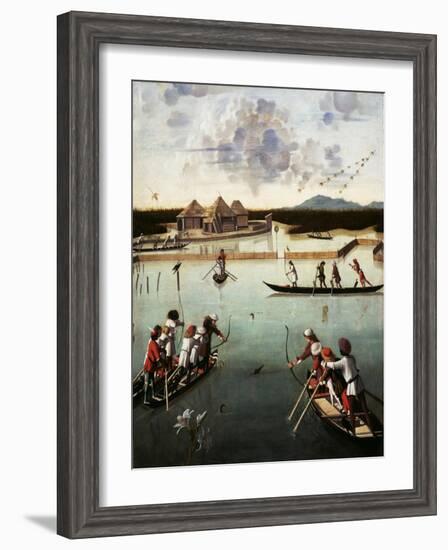 Hunting on the Lagoon, c.1490-5-Vittore Carpaccio-Framed Giclee Print