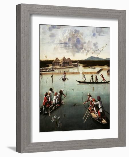 Hunting on the Lagoon, c.1490-5-Vittore Carpaccio-Framed Giclee Print