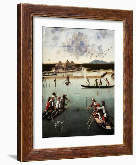 Hunting on the Lagoon, c.1490-5-Vittore Carpaccio-Framed Giclee Print