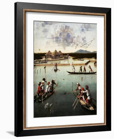 Hunting on the Lagoon, c.1490-5-Vittore Carpaccio-Framed Giclee Print