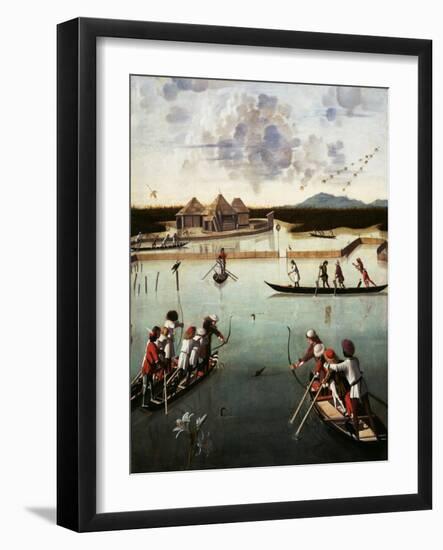 Hunting on the Lagoon, c.1490-5-Vittore Carpaccio-Framed Giclee Print