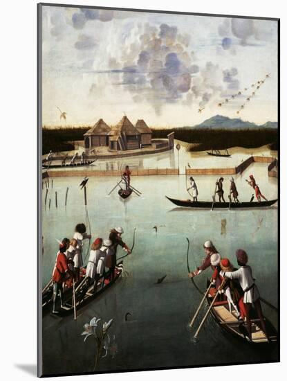 Hunting on the Lagoon, c.1490-5-Vittore Carpaccio-Mounted Giclee Print