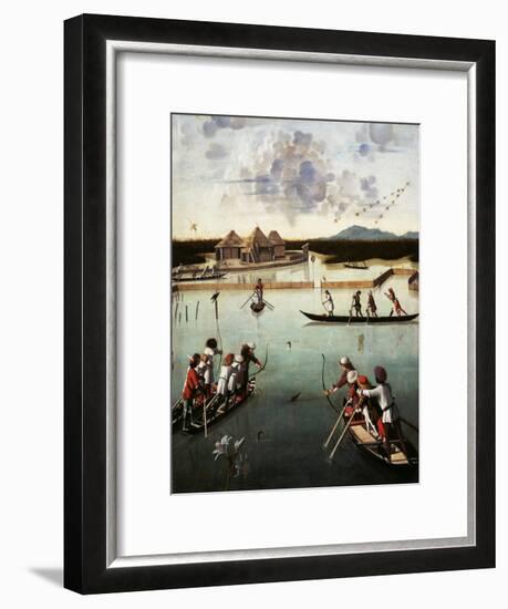 Hunting on the Lagoon, c.1490-5-Vittore Carpaccio-Framed Giclee Print