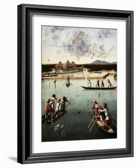 Hunting on the Lagoon, c.1490-5-Vittore Carpaccio-Framed Giclee Print