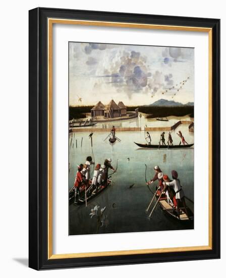 Hunting on the Lagoon, c.1490-5-Vittore Carpaccio-Framed Giclee Print