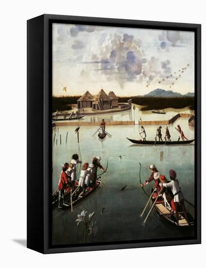 Hunting on the Lagoon, c.1490-5-Vittore Carpaccio-Framed Premier Image Canvas