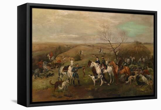 Hunting Party with the Emperor Alexander III and Empress Maria Feodorovna, 1880s-Nikolai Semyonovich Samokish-Framed Premier Image Canvas