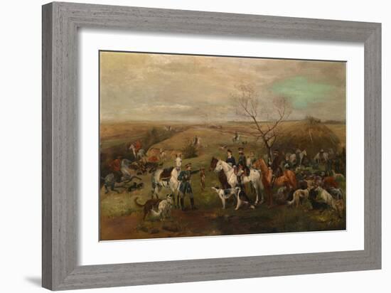 Hunting Party with the Emperor Alexander III and Empress Maria Feodorovna, 1880s-Nikolai Semyonovich Samokish-Framed Giclee Print