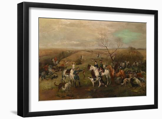 Hunting Party with the Emperor Alexander III and Empress Maria Feodorovna, 1880s-Nikolai Semyonovich Samokish-Framed Giclee Print