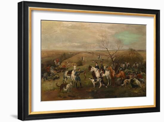 Hunting Party with the Emperor Alexander III and Empress Maria Feodorovna, 1880s-Nikolai Semyonovich Samokish-Framed Giclee Print