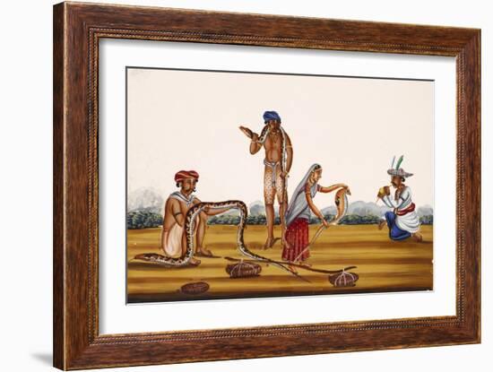 Hunting People Busy with Snakes, from Thanjavur, India-null-Framed Giclee Print