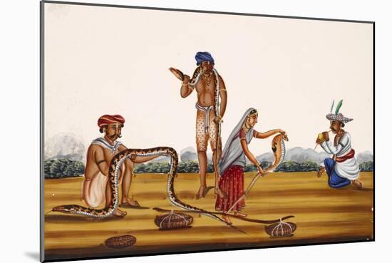 Hunting People Busy with Snakes, from Thanjavur, India-null-Mounted Giclee Print