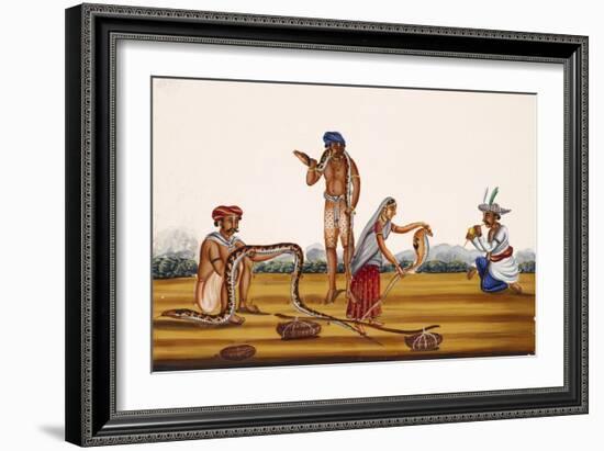 Hunting People Busy with Snakes, from Thanjavur, India-null-Framed Giclee Print