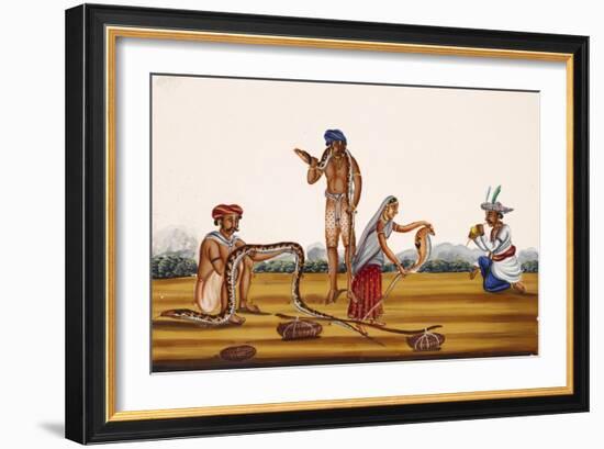 Hunting People Busy with Snakes, from Thanjavur, India-null-Framed Giclee Print