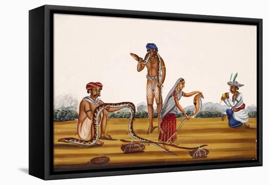 Hunting People Busy with Snakes, from Thanjavur, India-null-Framed Premier Image Canvas