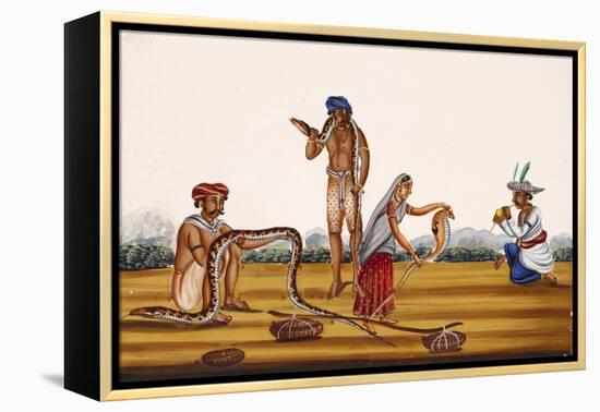 Hunting People Busy with Snakes, from Thanjavur, India-null-Framed Premier Image Canvas