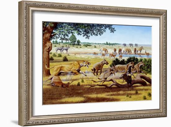 Hunting Sabre-toothed Cat-Mauricio Anton-Framed Photographic Print