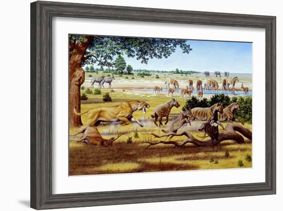 Hunting Sabre-toothed Cat-Mauricio Anton-Framed Photographic Print