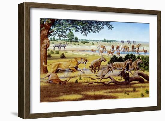 Hunting Sabre-toothed Cat-Mauricio Anton-Framed Photographic Print