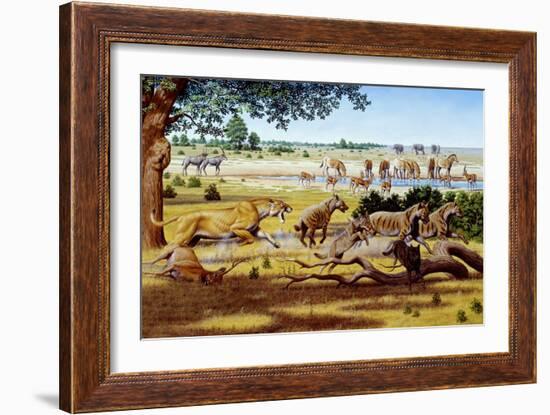 Hunting Sabre-toothed Cat-Mauricio Anton-Framed Photographic Print