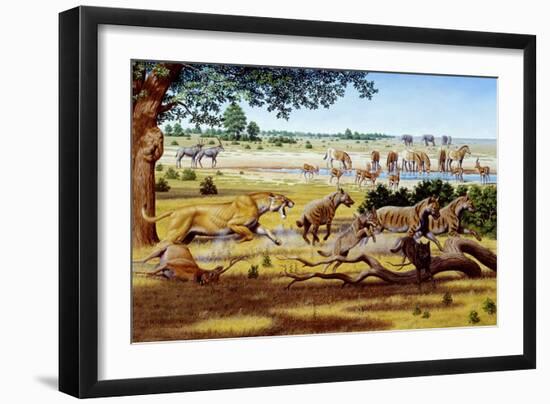 Hunting Sabre-toothed Cat-Mauricio Anton-Framed Photographic Print