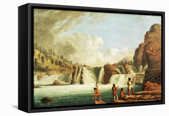 Hunting Salmon at Kettle Falls on Columbia River-Paul Kane-Framed Premier Image Canvas