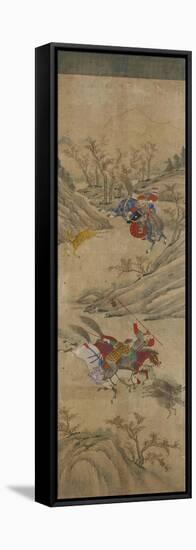 Hunting Scene (3 Riders and 2 Boars)-null-Framed Premier Image Canvas