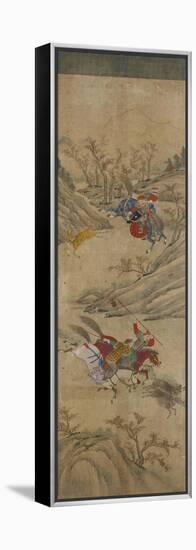 Hunting Scene (3 Riders and 2 Boars)-null-Framed Premier Image Canvas