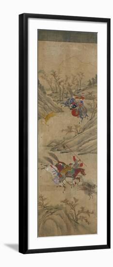 Hunting Scene (3 Riders and 2 Boars)-null-Framed Giclee Print