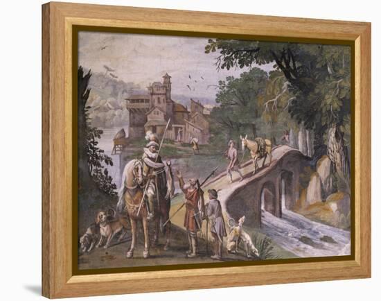 Hunting Scene, Fresco-Antonio Tempesta-Framed Premier Image Canvas