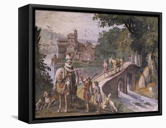 Hunting Scene, Fresco-Antonio Tempesta-Framed Premier Image Canvas