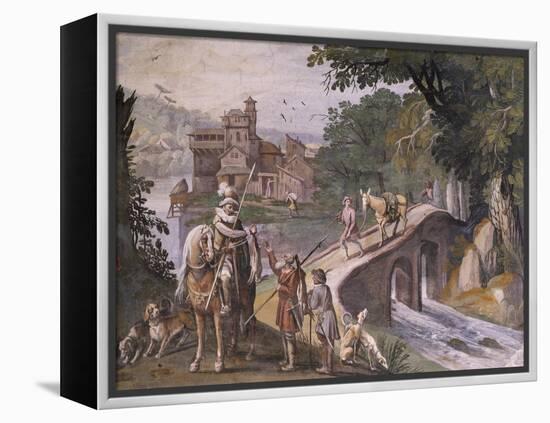 Hunting Scene, Fresco-Antonio Tempesta-Framed Premier Image Canvas