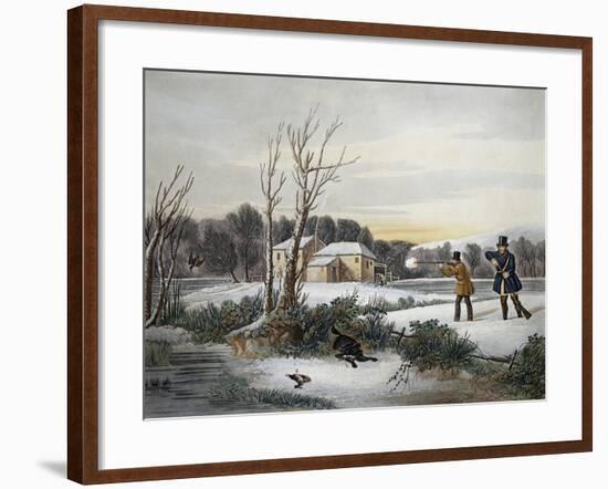 Hunting Scene in January-null-Framed Giclee Print