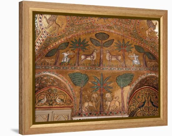 Hunting Scene, Mosaic, Palazzo dei Normanii or Palazzo Reale , Palermo, Sicily-null-Framed Premier Image Canvas