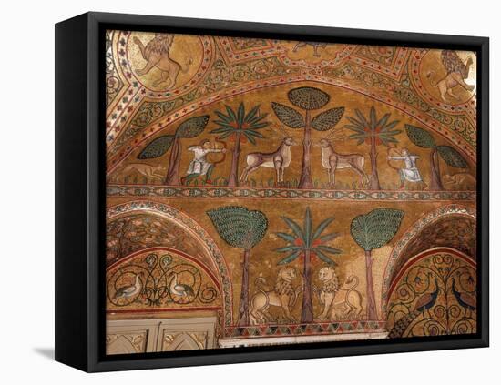 Hunting Scene, Mosaic, Palazzo dei Normanii or Palazzo Reale , Palermo, Sicily-null-Framed Premier Image Canvas