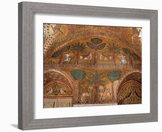 Hunting Scene, Mosaic, Palazzo dei Normanii or Palazzo Reale , Palermo, Sicily-null-Framed Photographic Print