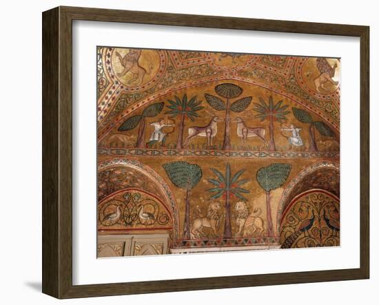 Hunting Scene, Mosaic, Palazzo dei Normanii or Palazzo Reale , Palermo, Sicily-null-Framed Photographic Print