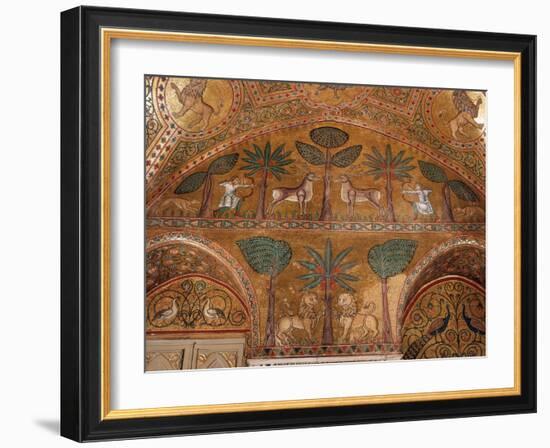 Hunting Scene, Mosaic, Palazzo dei Normanii or Palazzo Reale , Palermo, Sicily-null-Framed Photographic Print