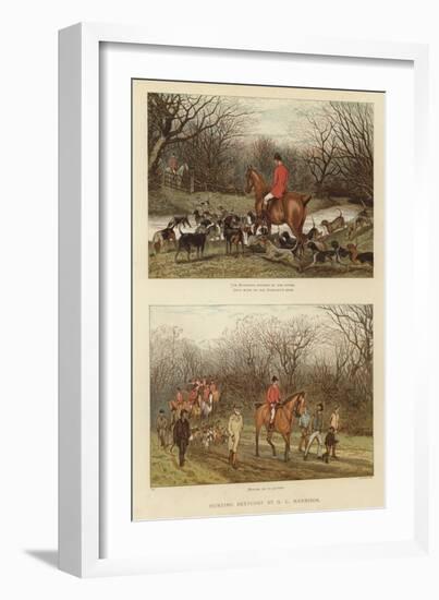 Hunting Sketches by G L Harrison-null-Framed Giclee Print