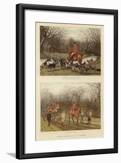 Hunting Sketches by G L Harrison-null-Framed Giclee Print