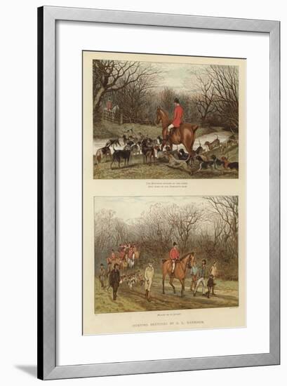 Hunting Sketches by G L Harrison-null-Framed Giclee Print