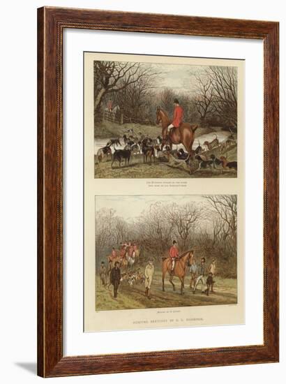 Hunting Sketches by G L Harrison-null-Framed Giclee Print