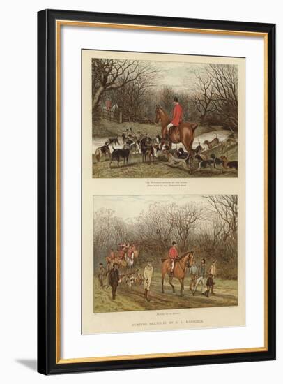 Hunting Sketches by G L Harrison-null-Framed Giclee Print