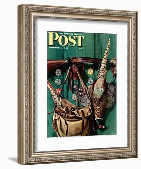 "Hunting still life," Saturday Evening Post Cover, November 11, 1944-John Atherton-Framed Giclee Print