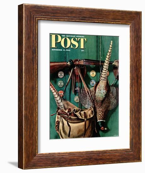 "Hunting still life," Saturday Evening Post Cover, November 11, 1944-John Atherton-Framed Giclee Print