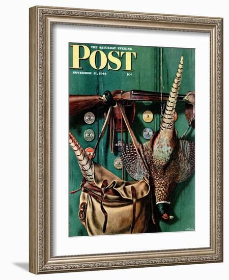 "Hunting still life," Saturday Evening Post Cover, November 11, 1944-John Atherton-Framed Giclee Print