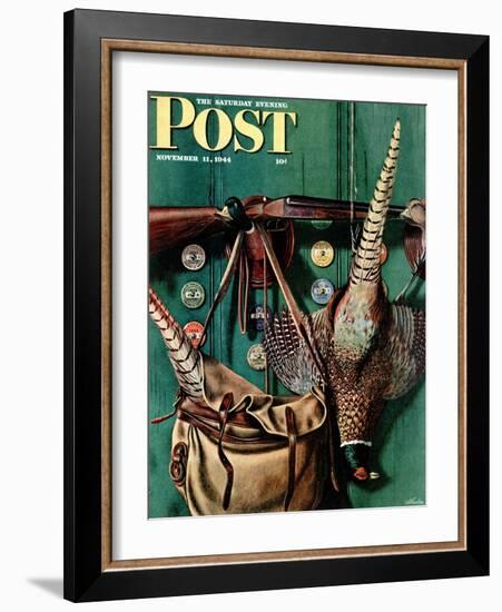 "Hunting still life," Saturday Evening Post Cover, November 11, 1944-John Atherton-Framed Giclee Print